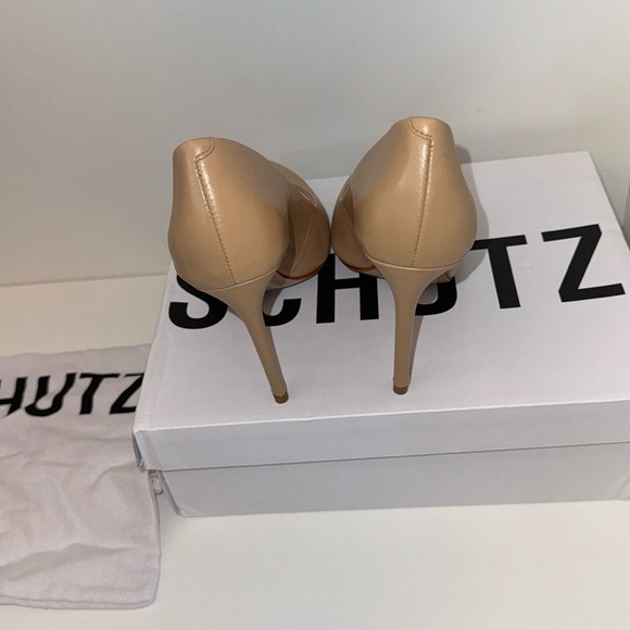 NIB Schutz Lou Nappa Leather Pump Size US 7.5 in Light Nude - Picture 5 of 7